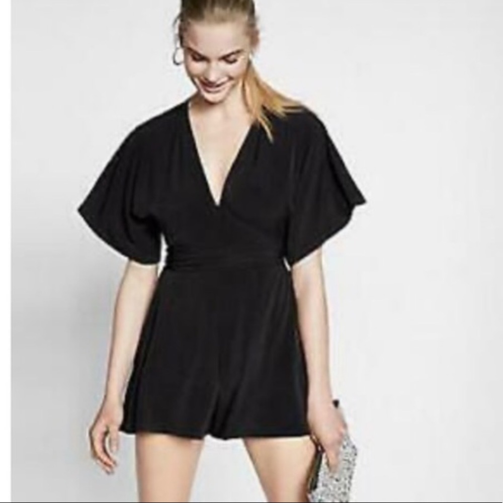 Black short sleeve romper